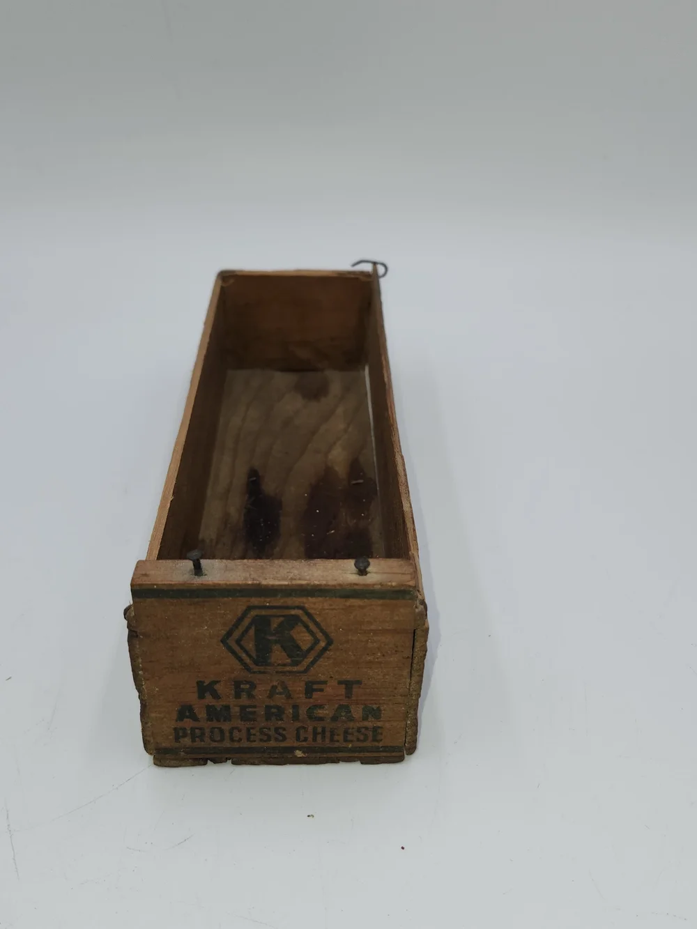 Vintage Rustic Kraft Cheese Primitive Farm Decor Small Wooden Crate Tray Storage